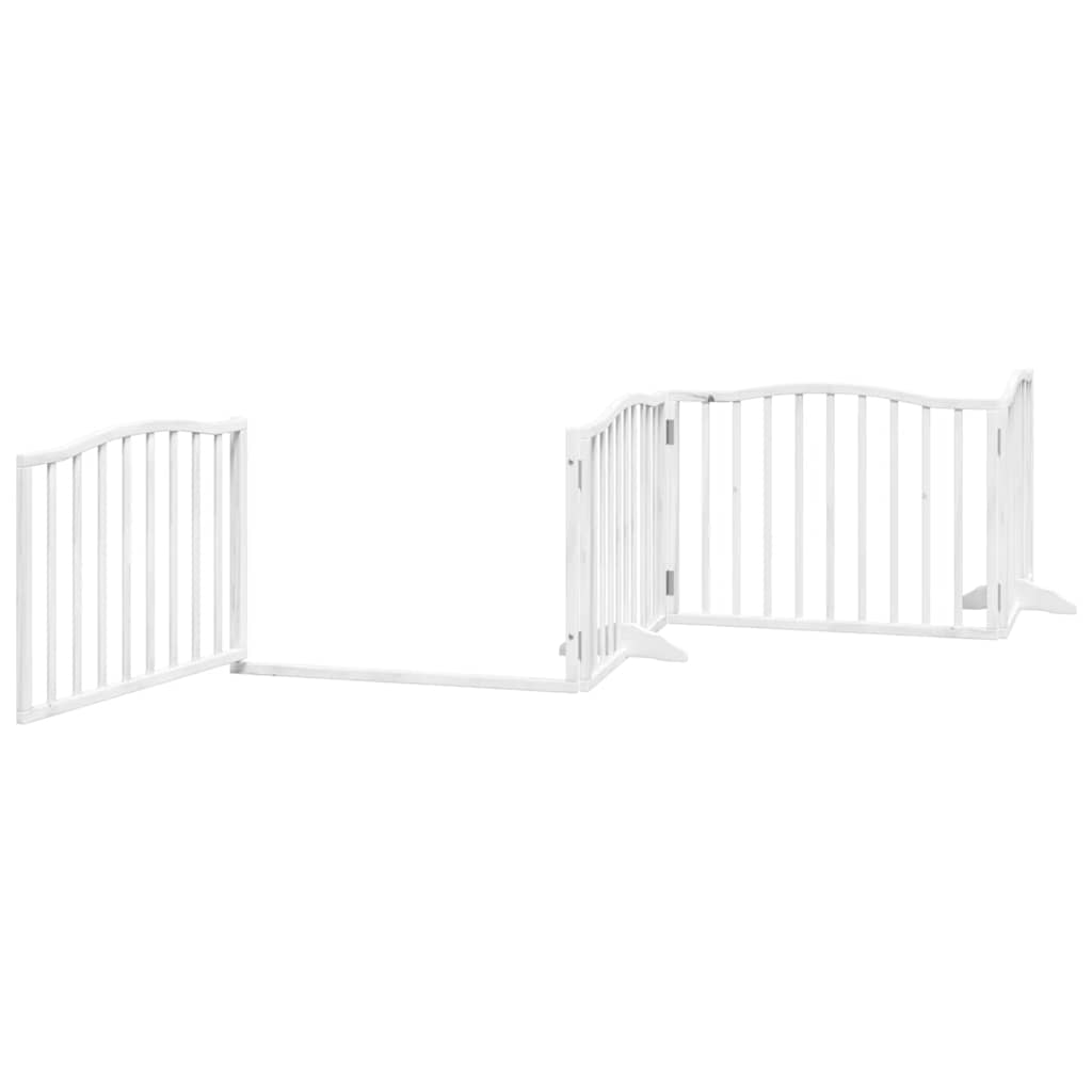 Cancello Cani Porta Pieghevole Bianco 6 Pannelli 480 cm Pioppo
