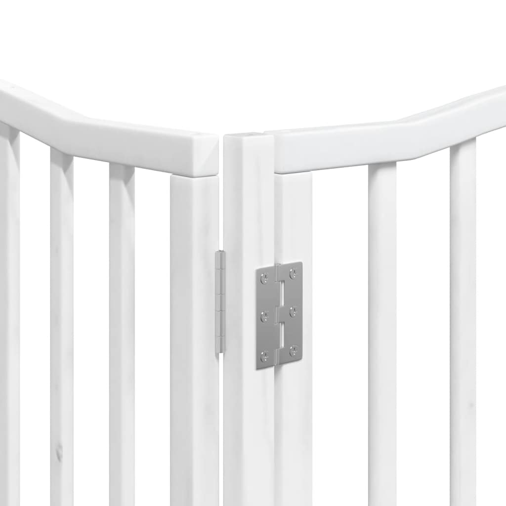 Cancello Cani Porta Pieghevole Bianco 12 Pannelli 640 cm Pioppo