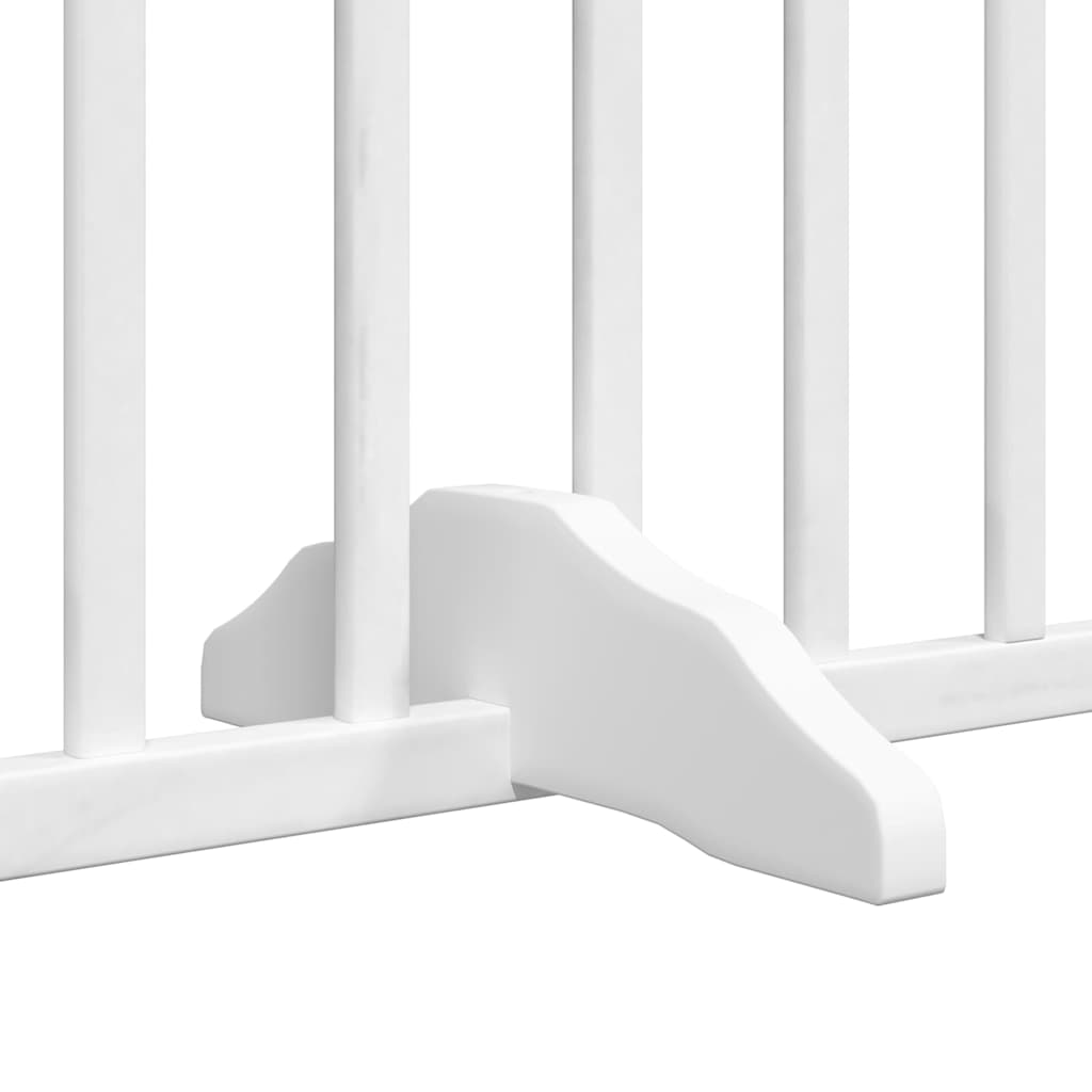 Cancello Cani Porta Pieghevole Bianco 12 Pannelli 640 cm Pioppo
