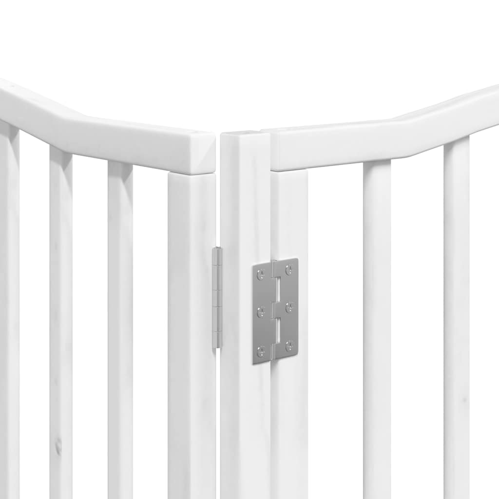 Cancello Cani Porta Pieghevole Bianco 10 Pannelli 800 cm Pioppo