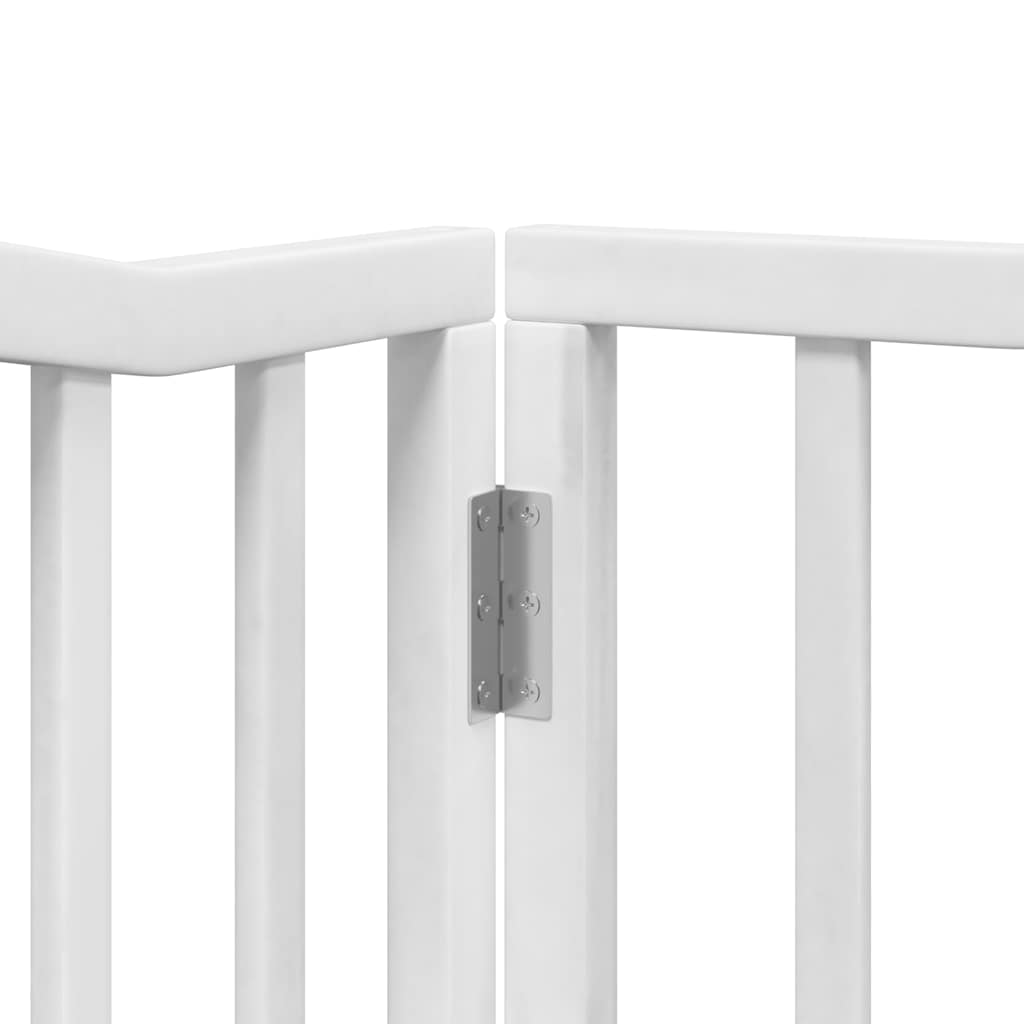Cancello Cani Porta Pieghevole Bianco 10 Pannelli 800 cm Pioppo