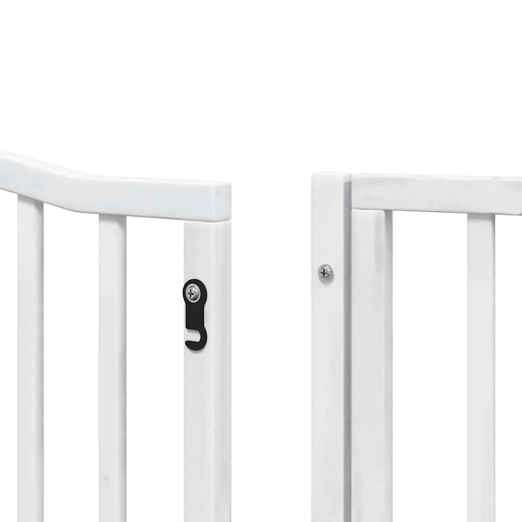 Cancello Cani Porta Pieghevole Bianco 10 Pannelli 800 cm Pioppo