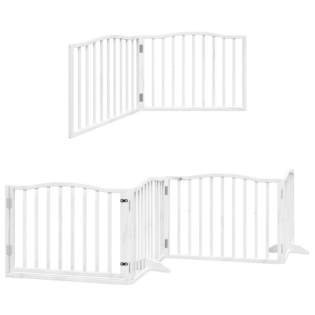 Cancello Cani Porta Pieghevole Bianco 12 Pannelli 960 cm Pioppo