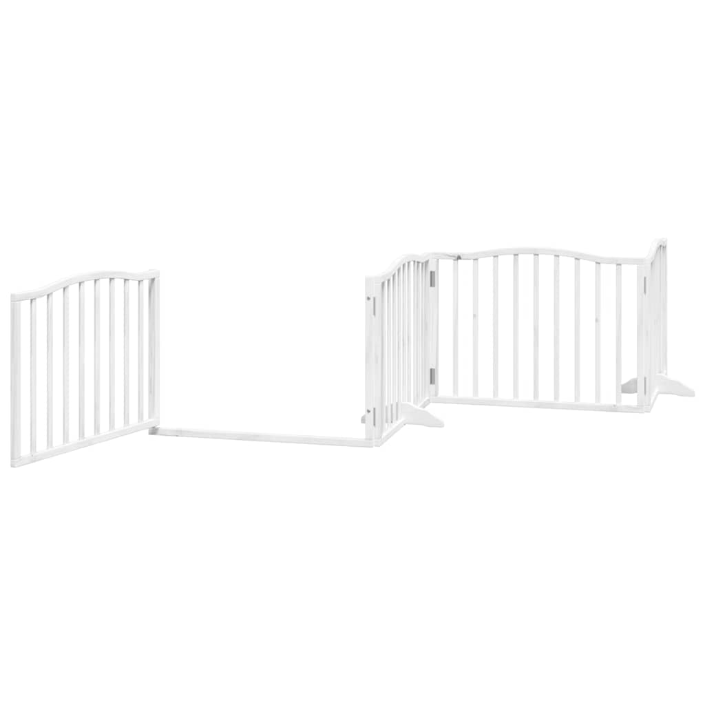 Cancello Cani Porta Pieghevole Bianco 12 Pannelli 960 cm Pioppo
