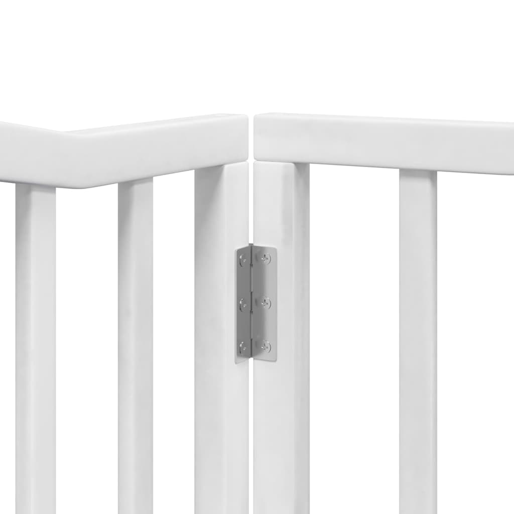 Cancello Cani Porta Pieghevole Bianco 12 Pannelli 960 cm Pioppo