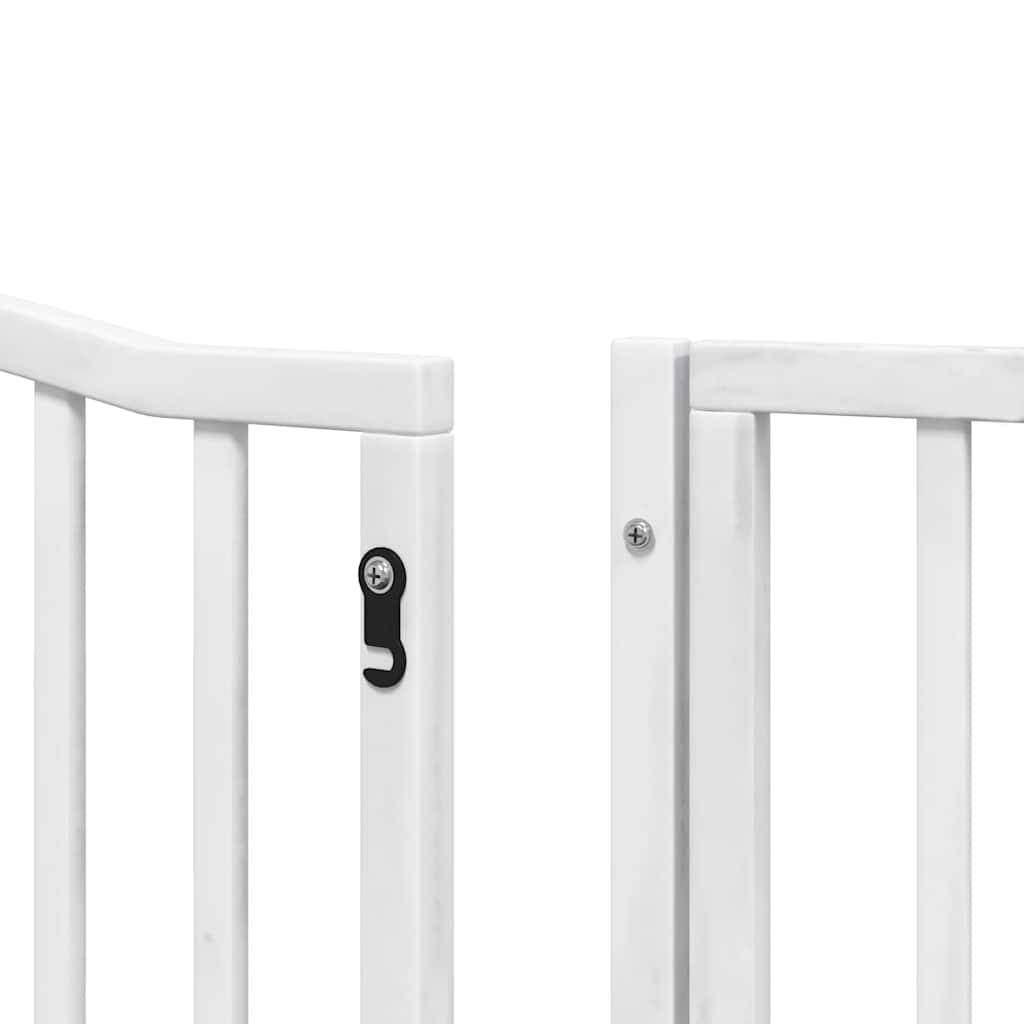 Cancello Cani Porta Pieghevole Bianco 12 Pannelli 960 cm Pioppo