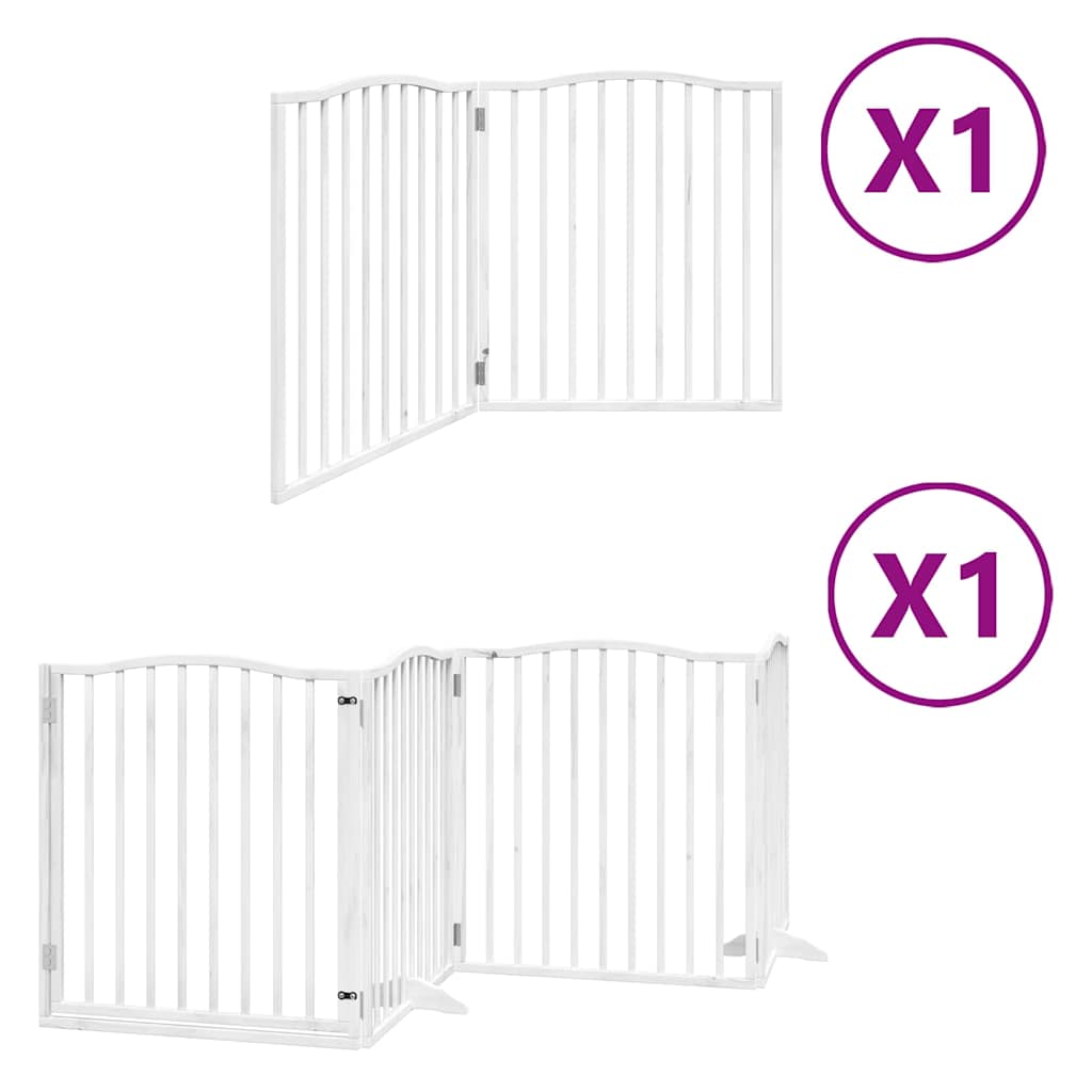 Cancello Cani Porta Pieghevole Bianco 6 Pannelli 480 cm Pioppo