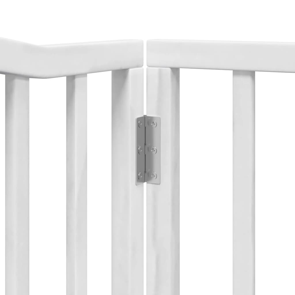 Cancello Cani Porta Pieghevole Bianco 12 Pannelli 640 cm Pioppo
