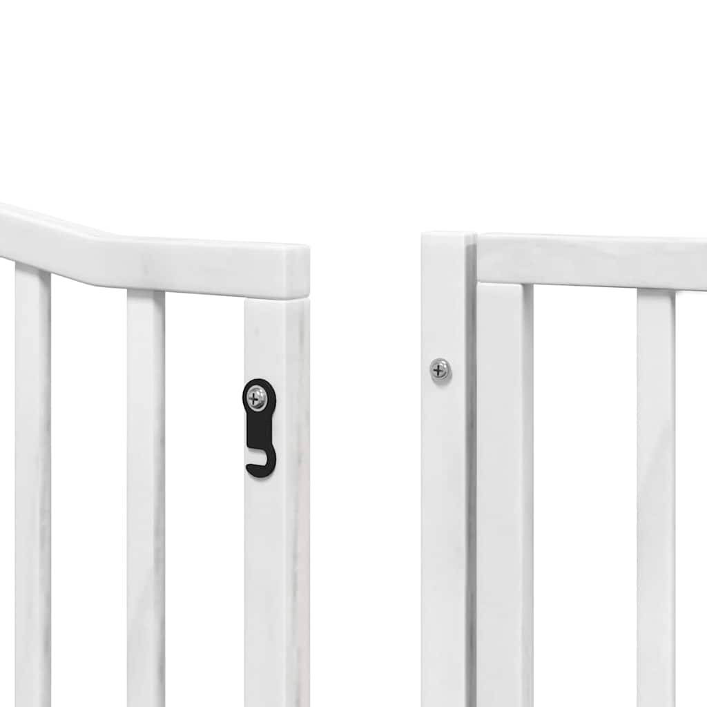 Cancello Cani Porta Pieghevole Bianco 12 Pannelli 960 cm Pioppo