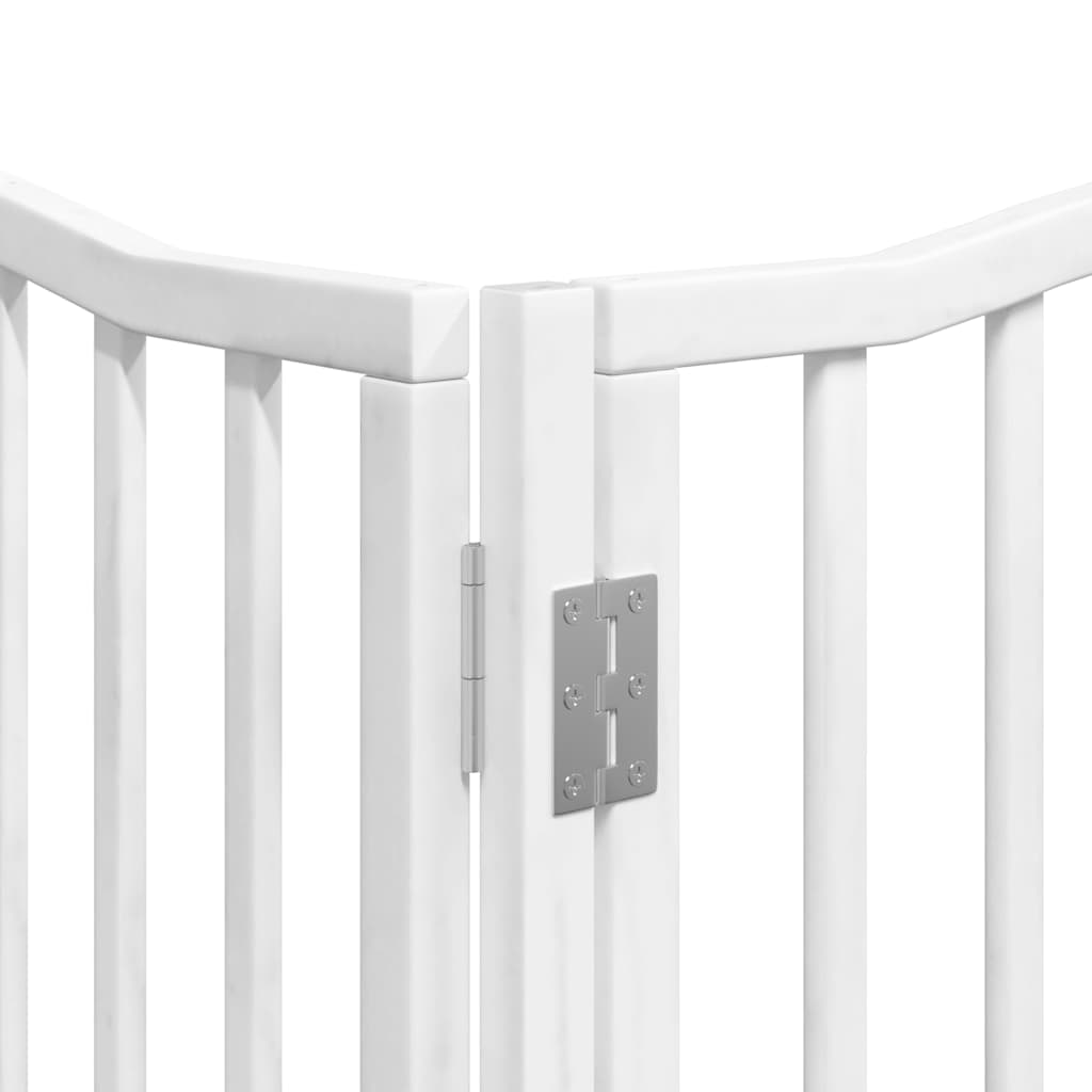 Cancello Cani Porta Pieghevole Bianco 12 Pannelli 960 cm Pioppo