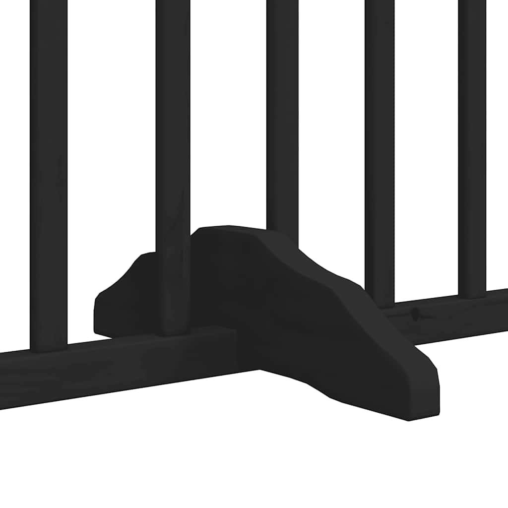 Cancello per Cani Porta Pieghevole Nero 6 Pannelli 480cm Pioppo