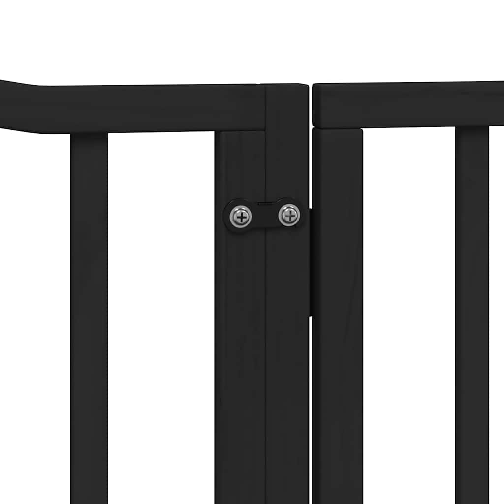 Cancello Cani Porta Pieghevole Nero 10 Pannelli 800 cm Pioppo