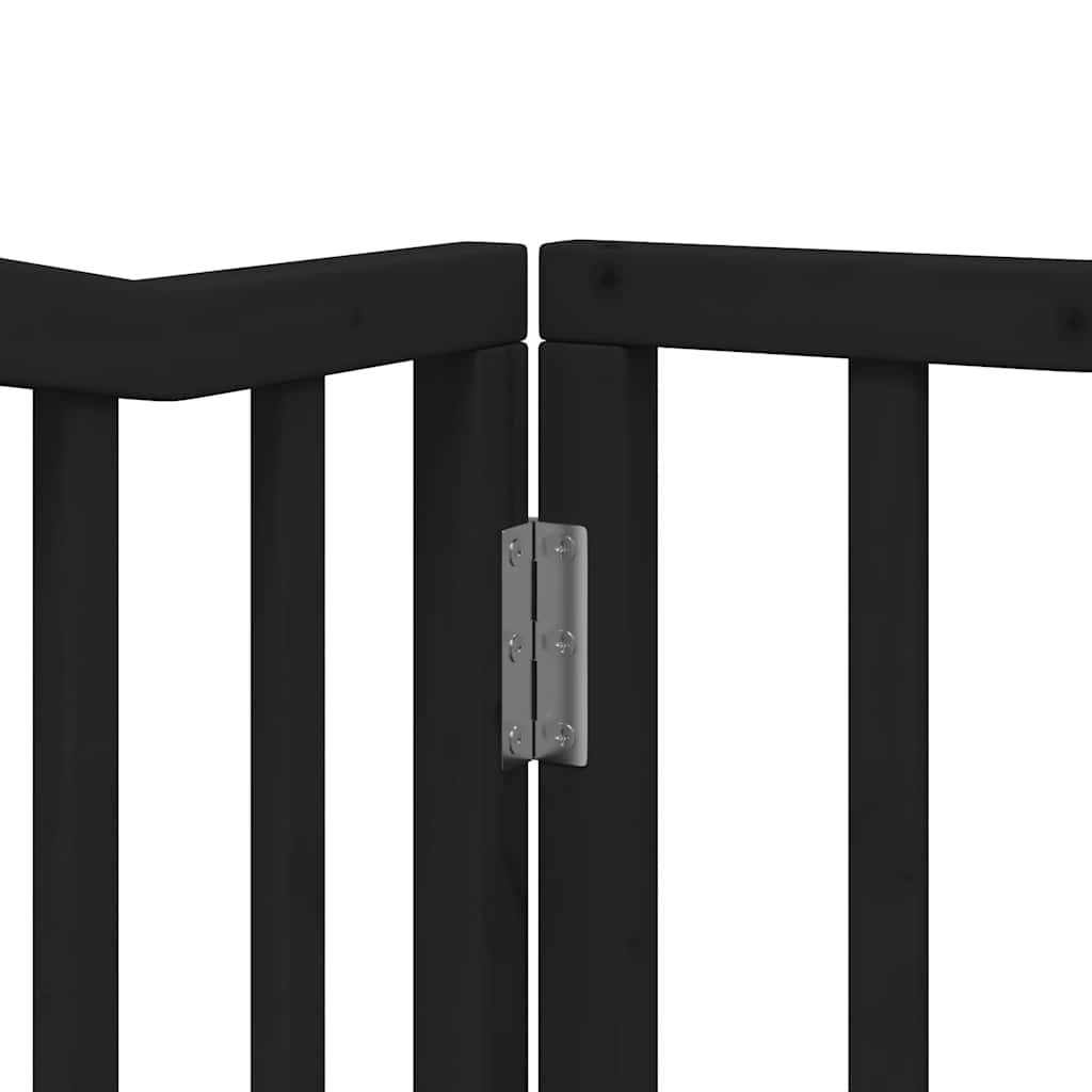 Cancello Cani Porta Pieghevole Nero 10 Pannelli 800 cm Pioppo