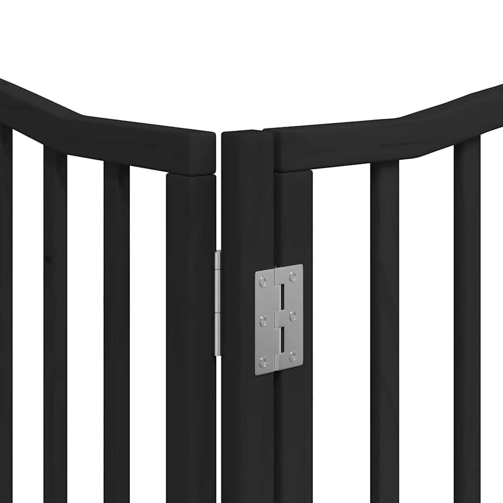 Cancello per Cani Porta Pieghevole Nero 6 Pannelli 480cm Pioppo