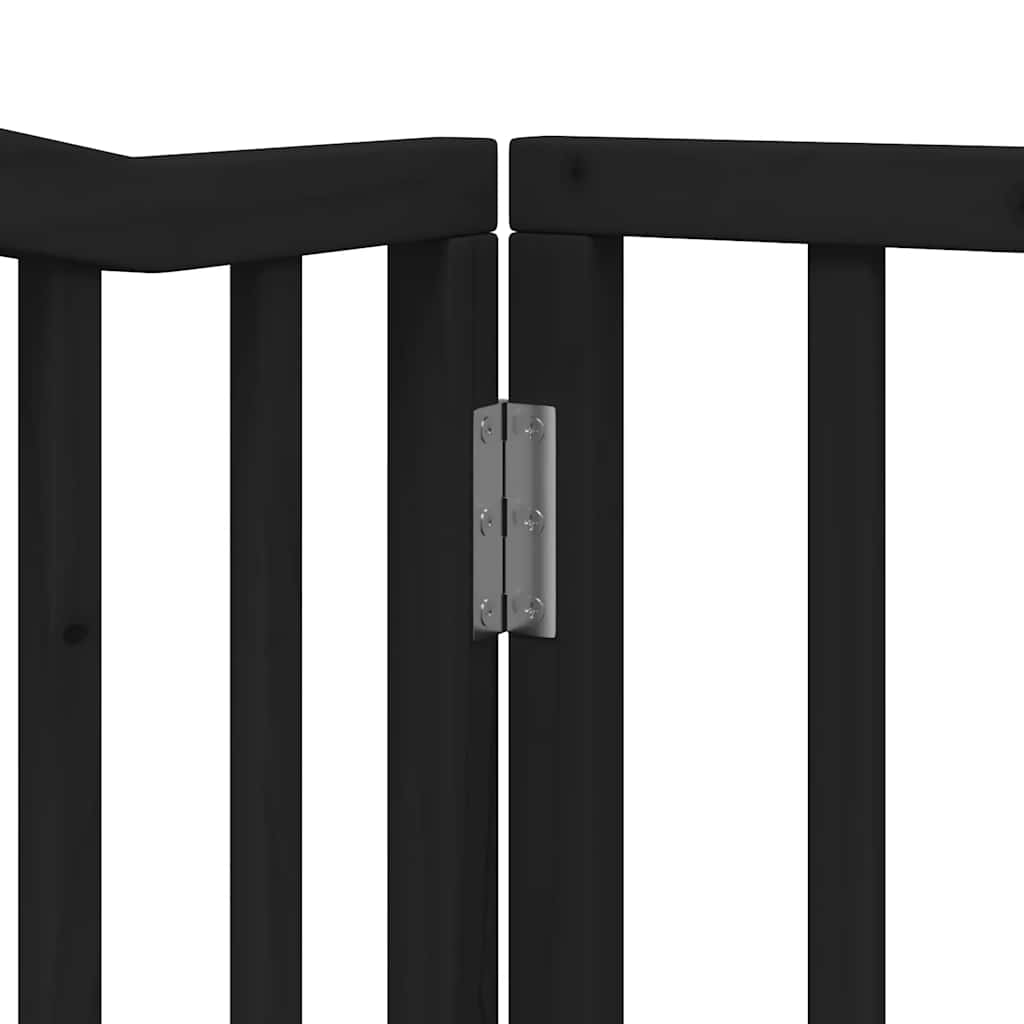 Cancello Cani Porta Pieghevole Nero 10 Pannelli 800 cm Pioppo