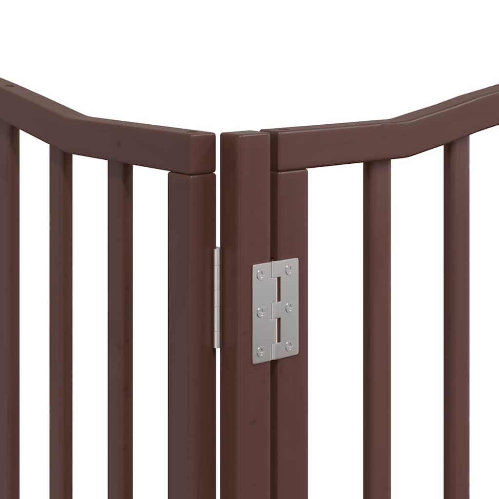 Cancello Cani Porta Pieghevole Marrone 6 Pannelli 480cm Pioppo