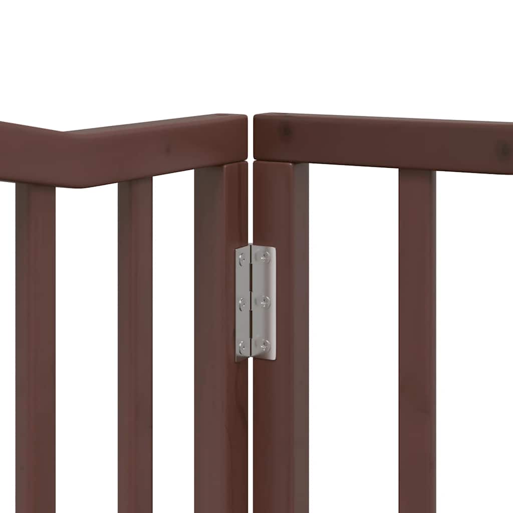 Cancello Cani Porta Pieghevole Marrone 6 Pannelli 480cm Pioppo