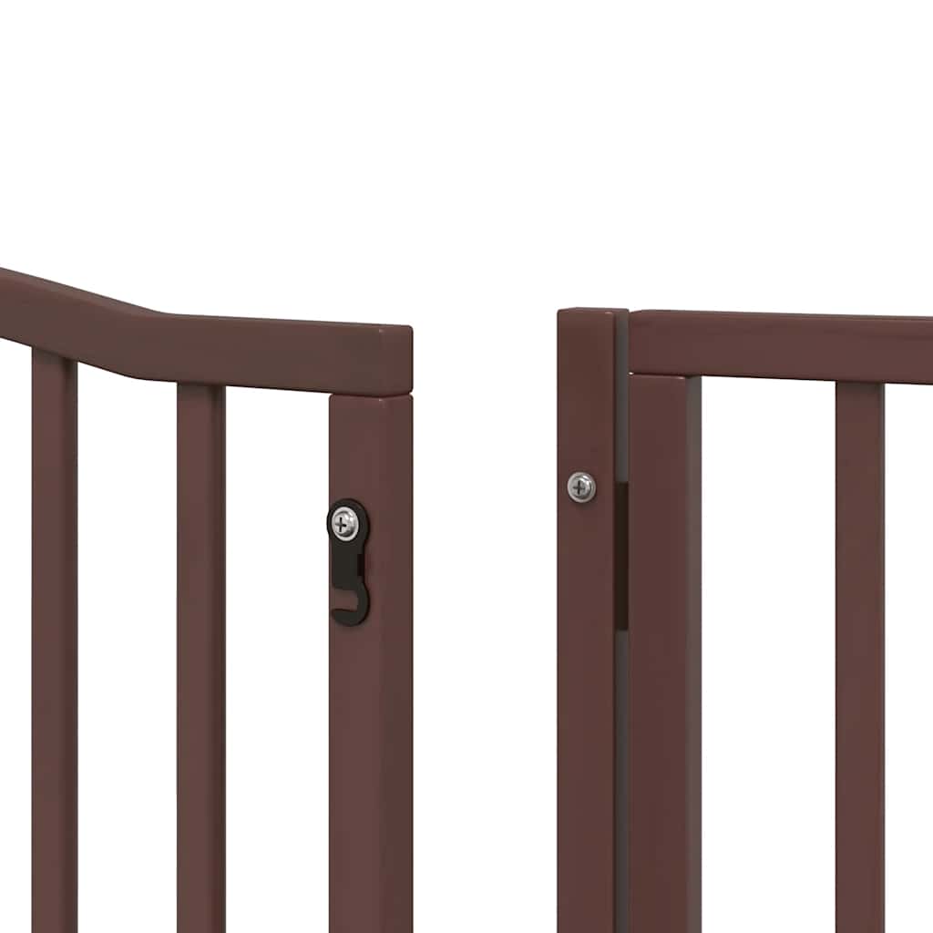 Cancello Cani Porta Pieghevole Marrone 6 Pannelli 480cm Pioppo