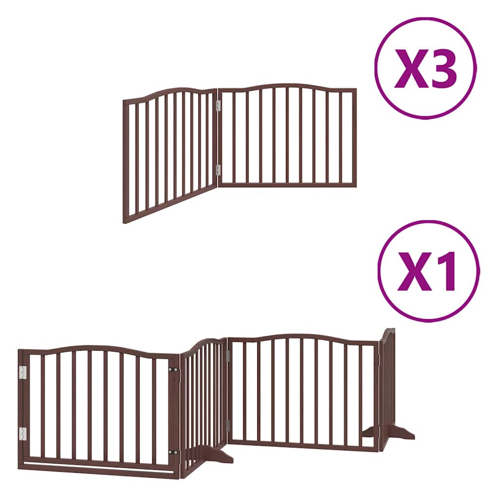 Cancello Cani Porta Pieghevole Marrone 10 Pannelli 800cm Pioppo