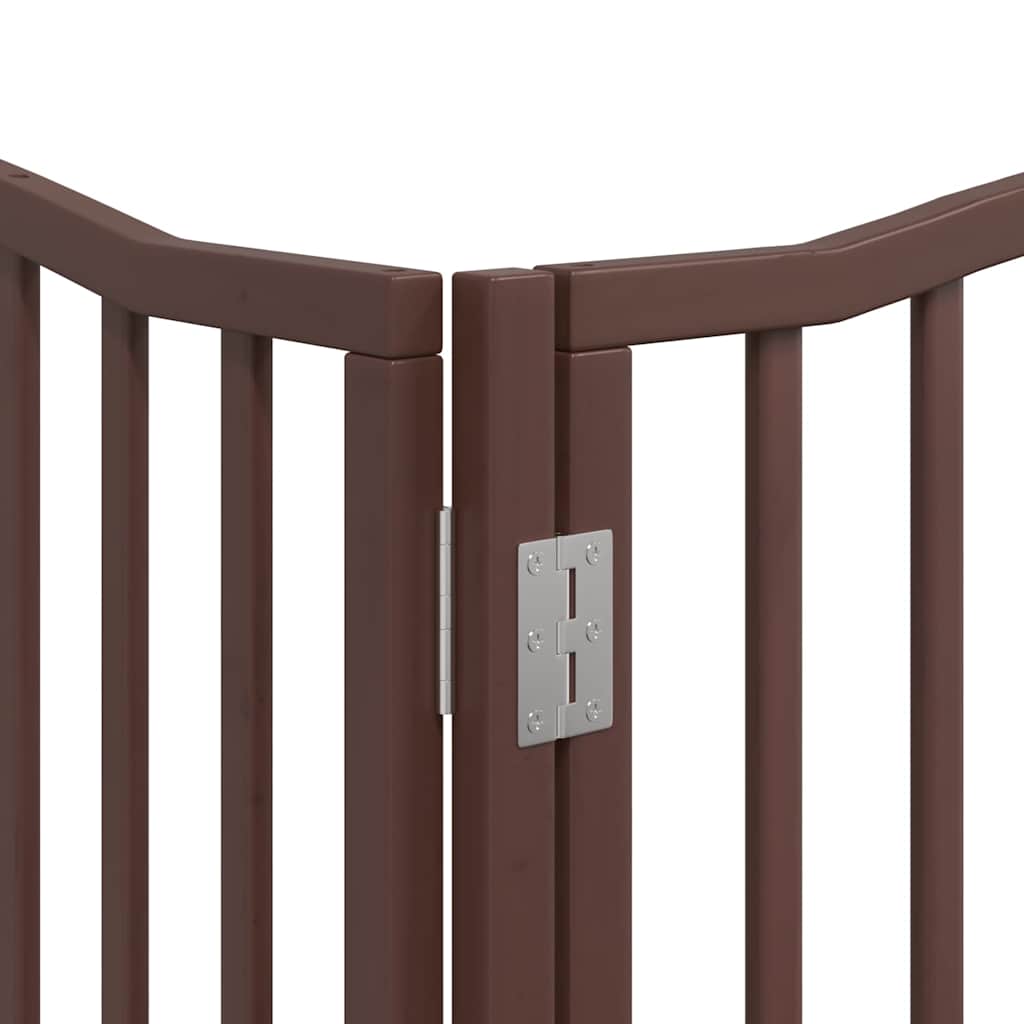 Cancello Cani Porta Pieghevole Marrone 12 Pannelli 960cm Pioppo