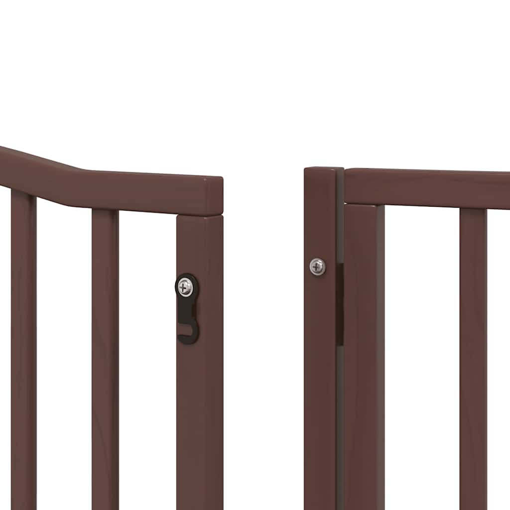 Cancello Cani Porta Pieghevole Marrone 8 Pannelli 640cm Pioppo