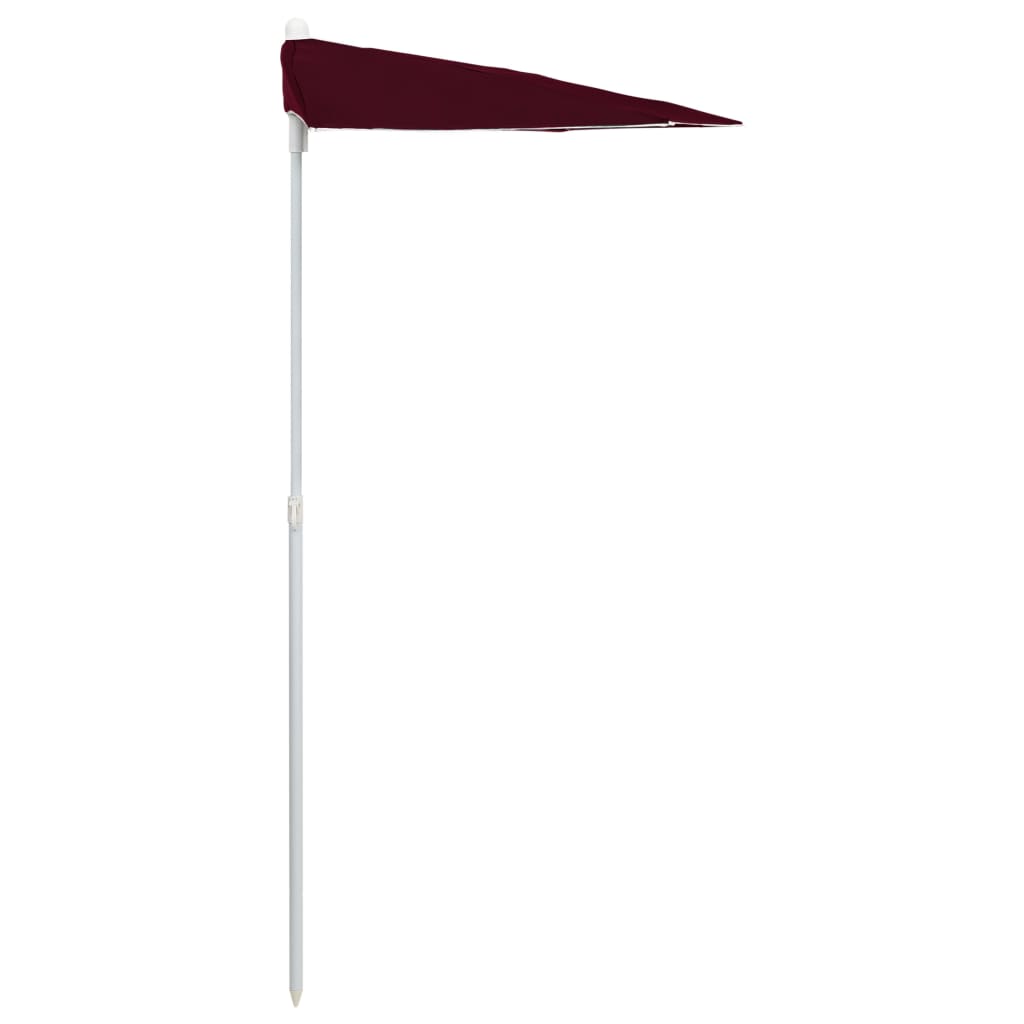 Ombrellone Semicircolare da Giardino con Palo 180x90 cm Bordò