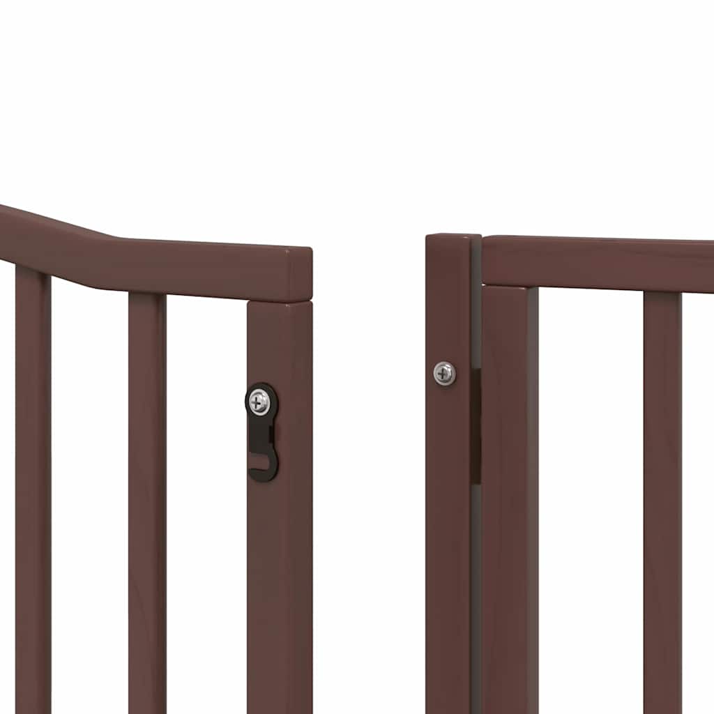 Cancello Cani Porta Pieghevole Marrone 12 Pannelli 960cm Pioppo