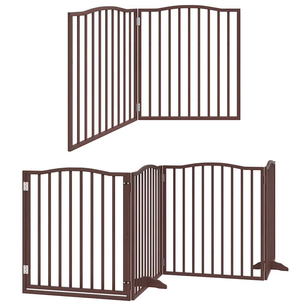 Cancello Cani Porta Pieghevole Marrone 12 Pannelli 960cm Pioppo