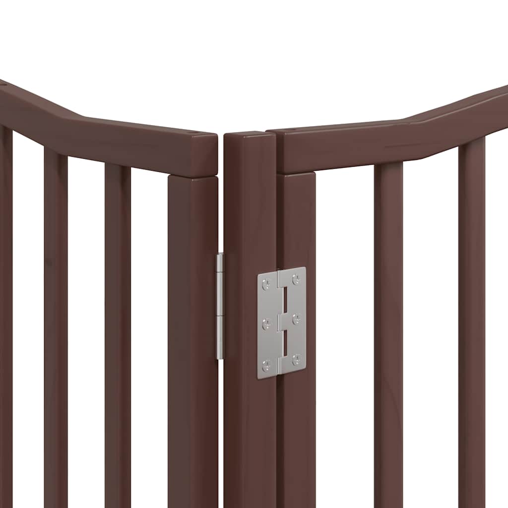 Cancello Cani Porta Pieghevole Marrone 12 Pannelli 960cm Pioppo