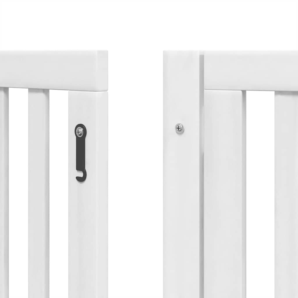 Cancello Cani Porta Pieghevole Bianco 12 Pannelli 600 cm Pioppo