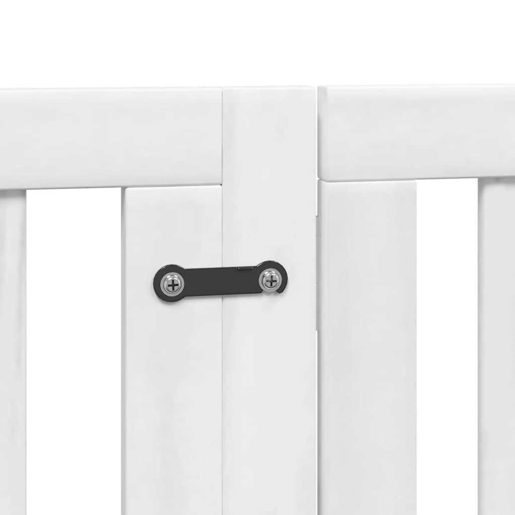 Cancello Cani Porta Pieghevole Bianco 15 Pannelli 750 cm Pioppo