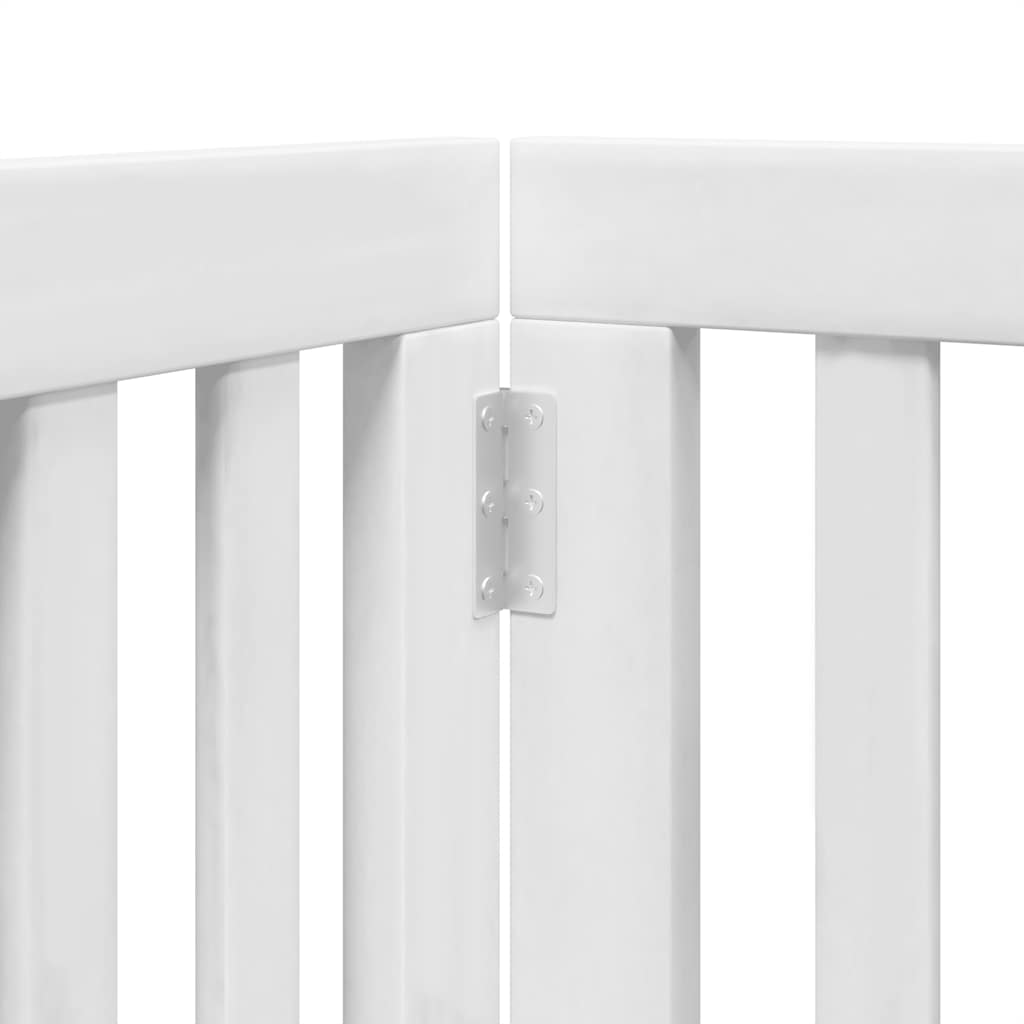 Cancello Cani Porta Pieghevole Bianco 15 Pannelli 750 cm Pioppo