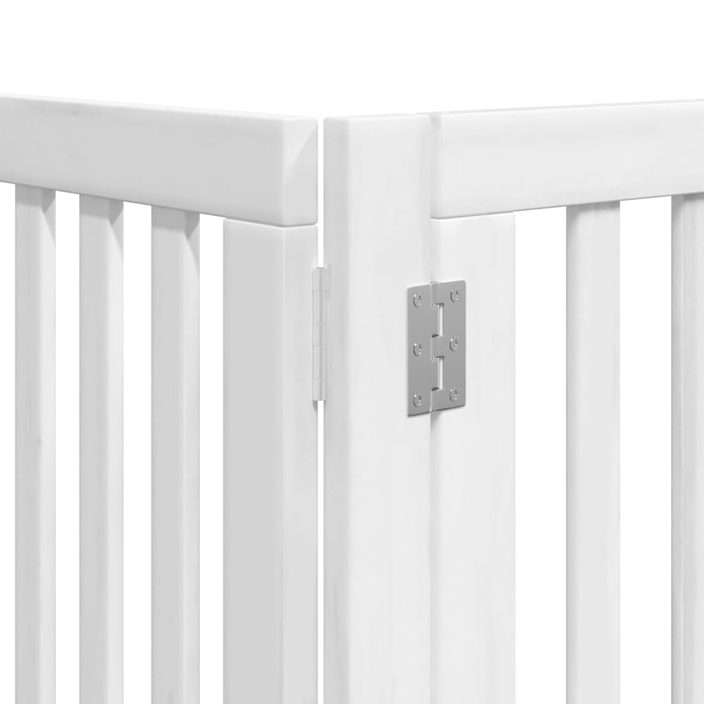Cancello Cani Porta Pieghevole Bianco 15 Pannelli 750 cm Pioppo