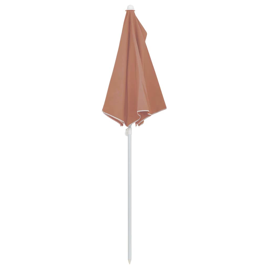 Ombrellone Semicircolare da Giardino e Palo 180x90cm Terracotta