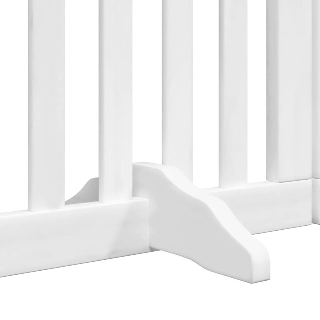 Cancello Cani Porta Pieghevole Bianco 12 Pannelli 600 cm Pioppo
