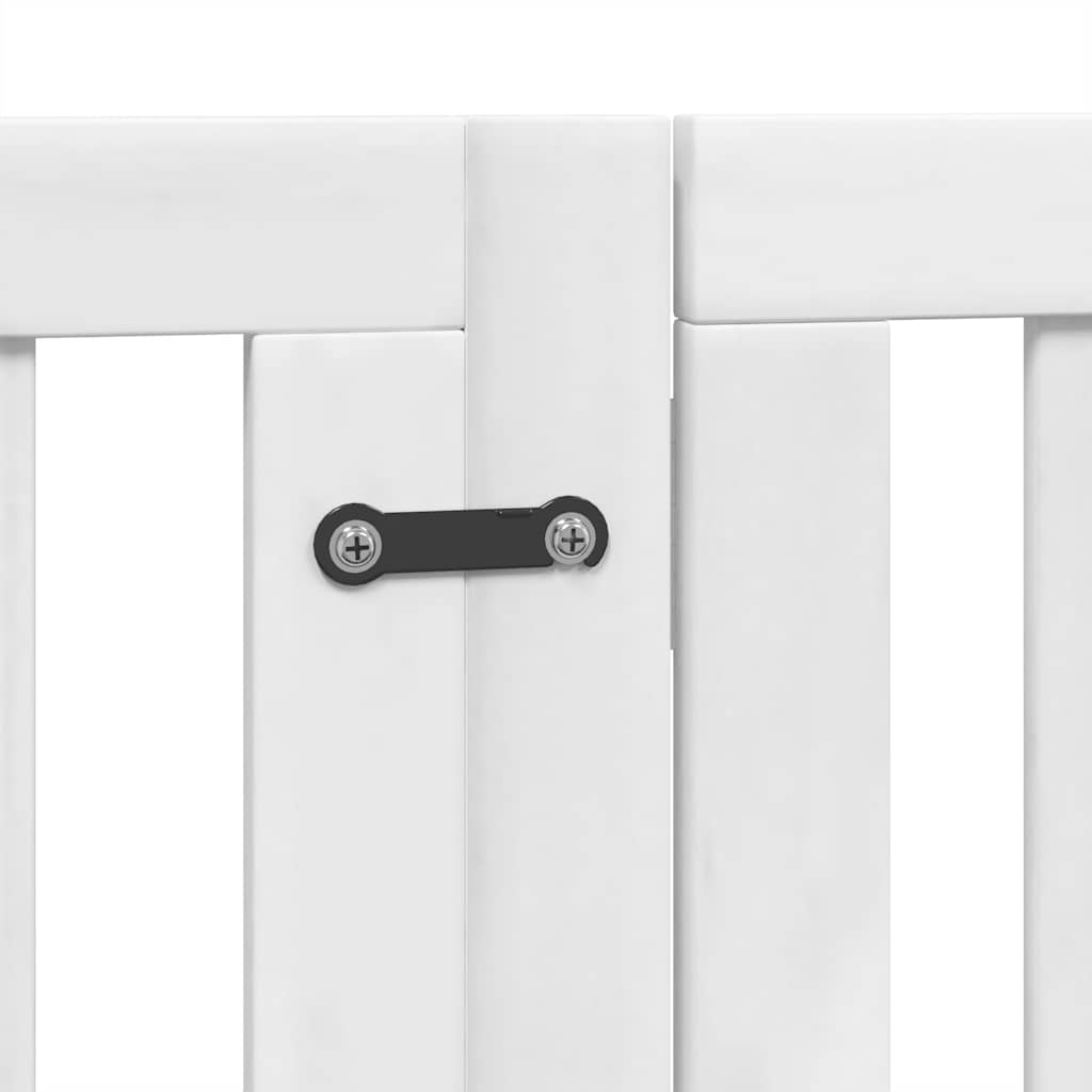 Cancello Cani Porta Pieghevole Bianco 15 Pannelli 750 cm Pioppo