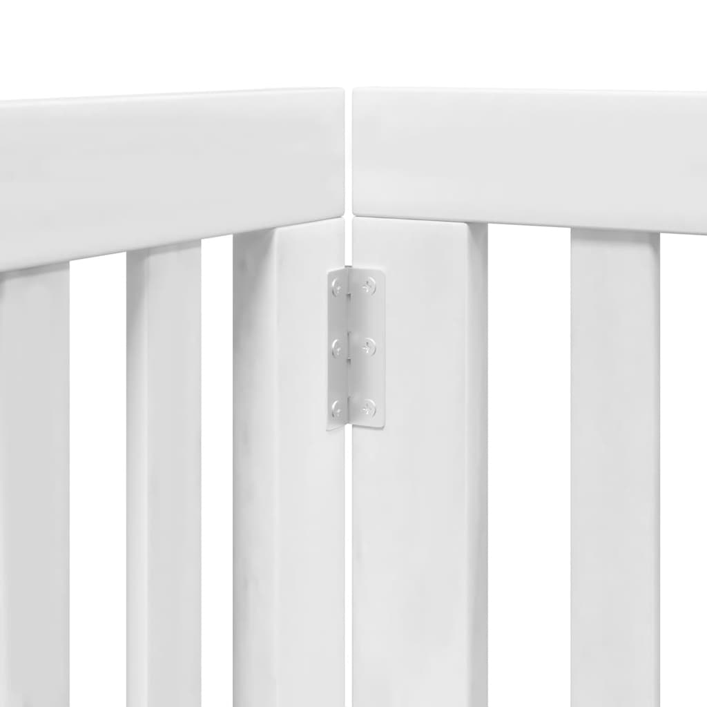 Cancello Cani Porta Pieghevole Bianco 15 Pannelli 750 cm Pioppo