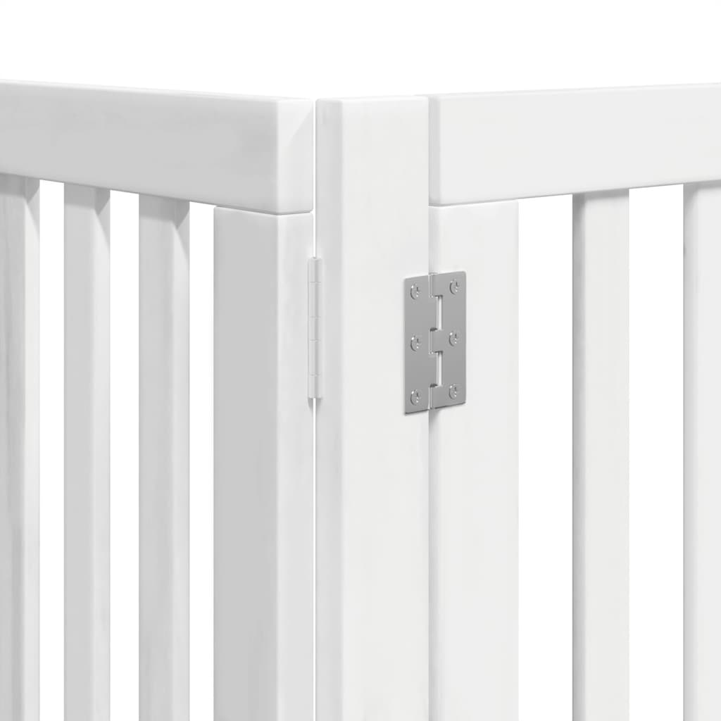 Cancello Cani Porta Pieghevole Bianco 15 Pannelli 750 cm Pioppo