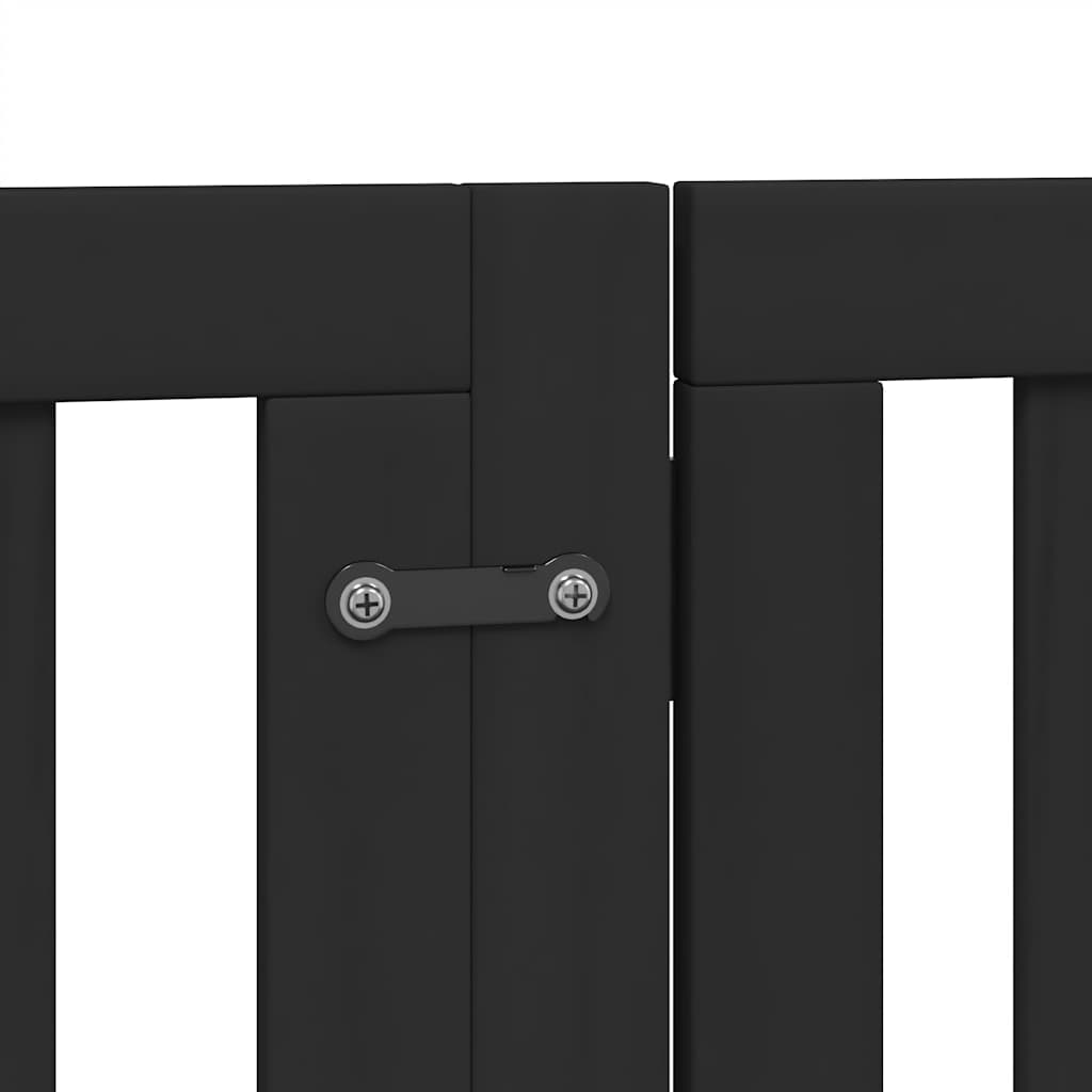 Cancello per Cani Porta Pieghevole Nero 9 Pannelli 450cm Pioppo