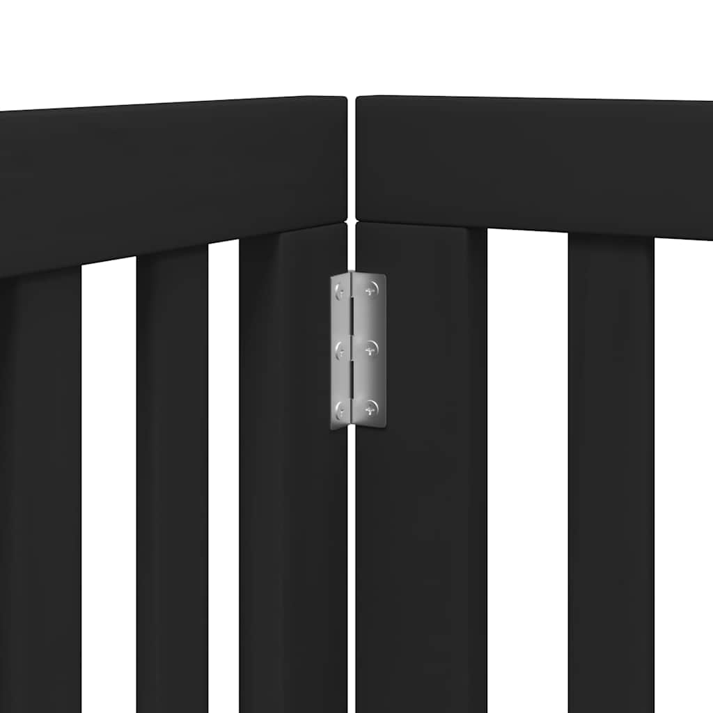 Cancello per Cani Porta Pieghevole Nero 9 Pannelli 450cm Pioppo