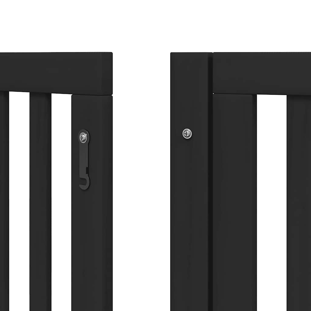 Cancello per Cani Porta Pieghevole Nero 9 Pannelli 450cm Pioppo