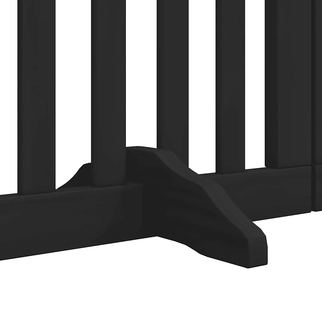 Cancello Cani Porta Pieghevole Nero 15 Pannelli 750 cm Pioppo