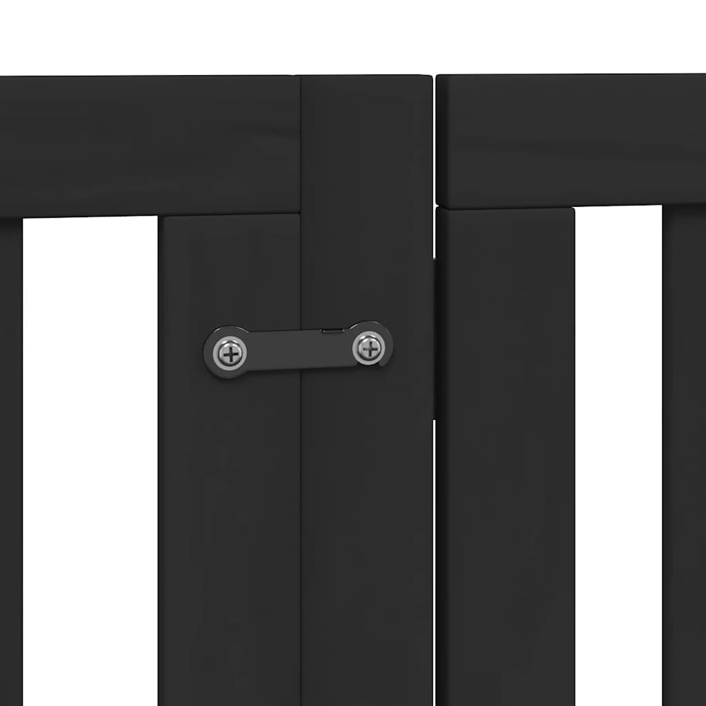 Cancello Cani Porta Pieghevole Nero 12 Pannelli 600cm Pioppo