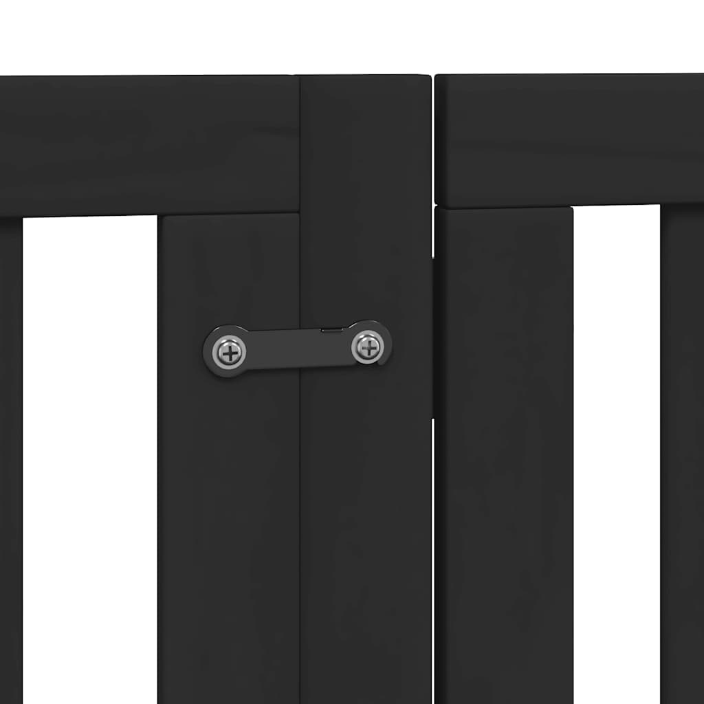 Cancello Cani Porta Pieghevole Nero 15 Pannelli 750 cm Pioppo