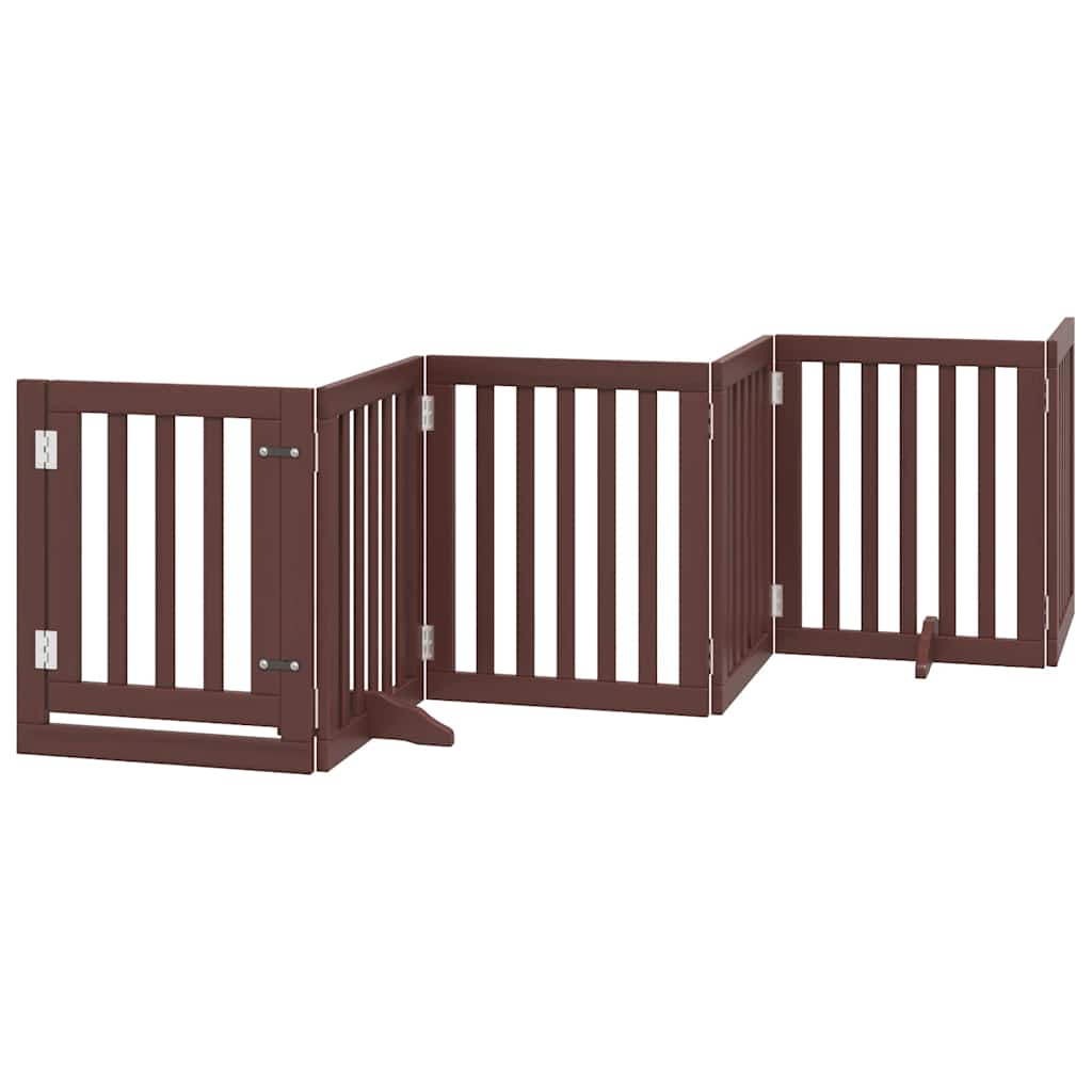Cancello Cani Porta Pieghevole Marrone 12 Pannelli 600cm Pioppo