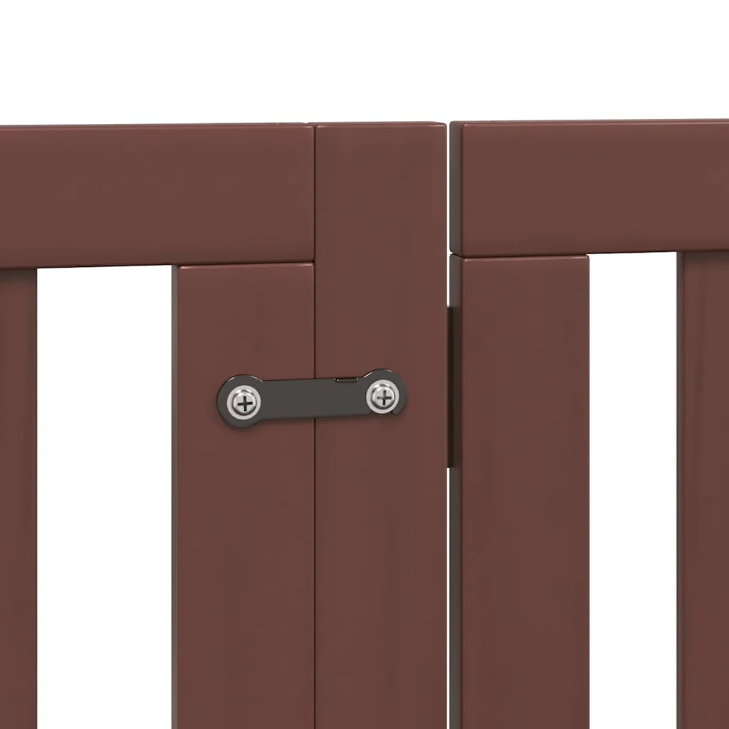 Cancello Cani Porta Pieghevole Marrone 12 Pannelli 600cm Pioppo
