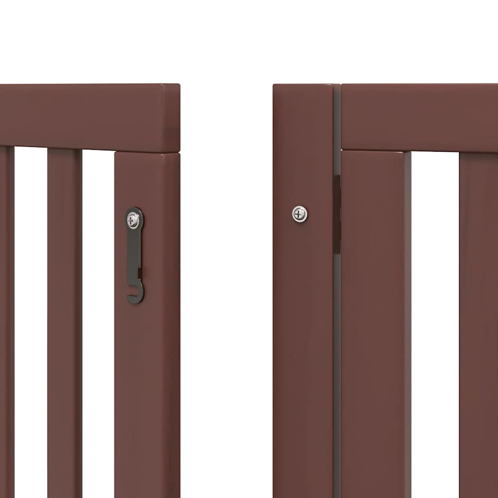 Cancello Cani Porta Pieghevole Marrone 12 Pannelli 600cm Pioppo