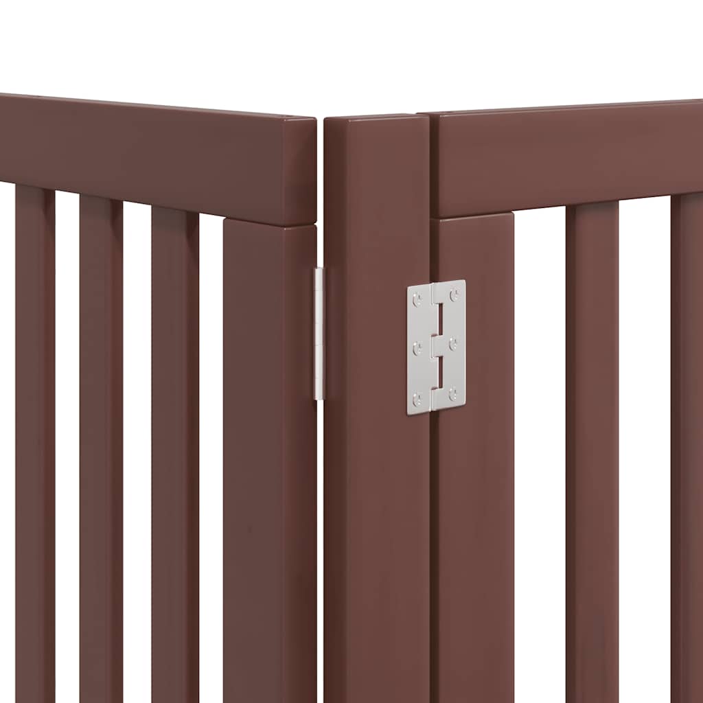 Cancello Cani Porta Pieghevole Marrone 12 Pannelli 600cm Pioppo