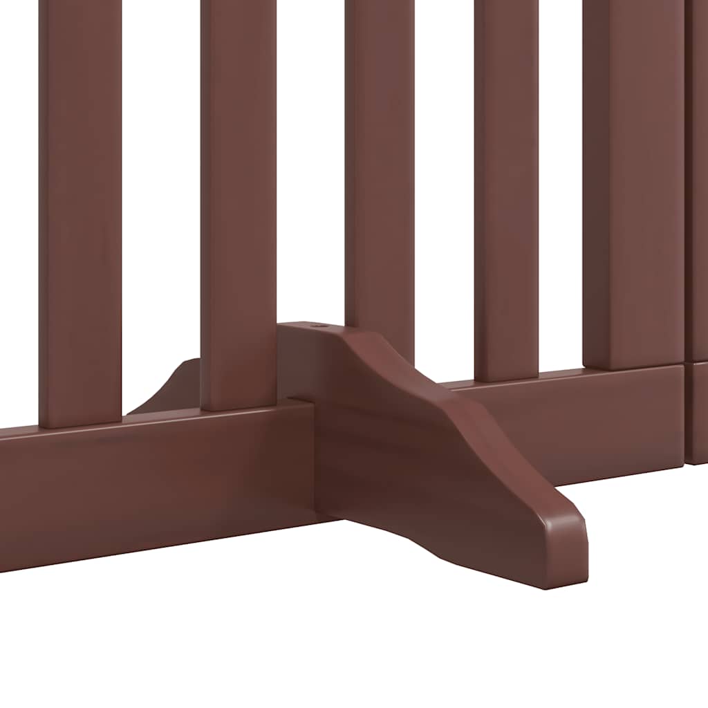 Cancello Cani Porta Pieghevole Marrone 15 Pannelli 750cm Pioppo