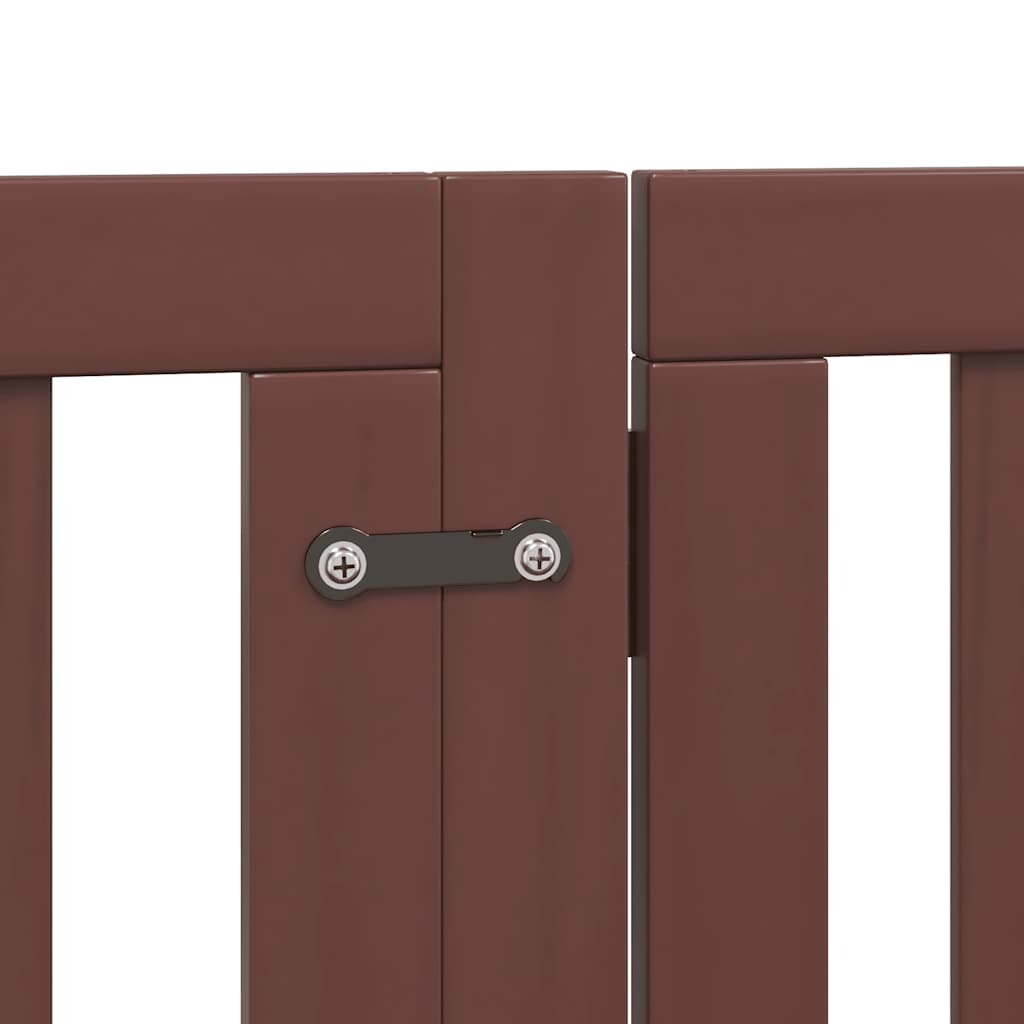 Cancello Cani Porta Pieghevole Marrone 15 Pannelli 750cm Pioppo